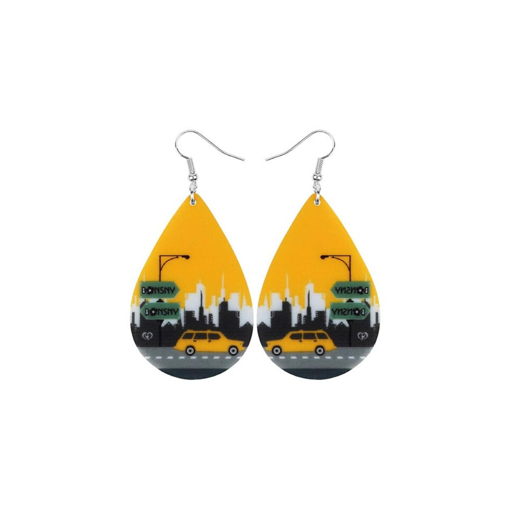 Patterned Oversized Teardrop Drop Earrings