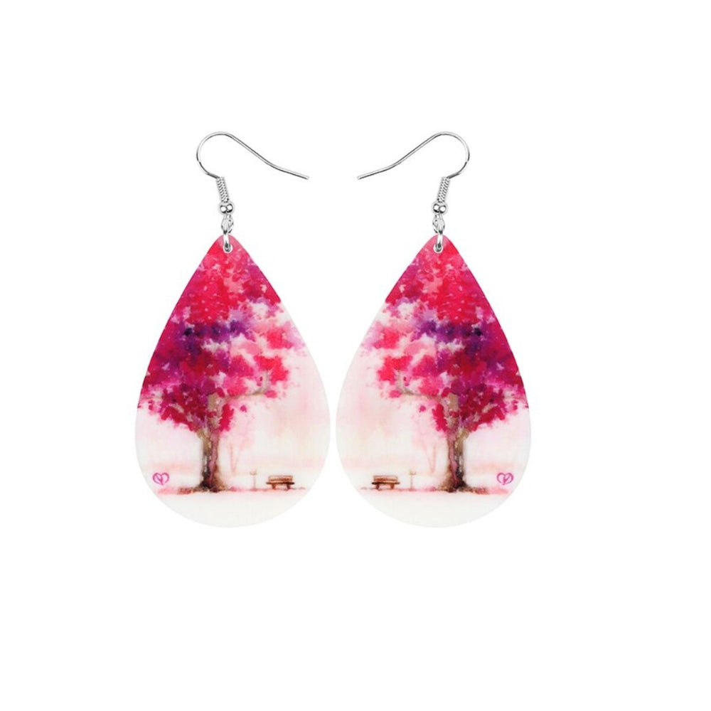 Patterned Oversized Teardrop Drop Earrings