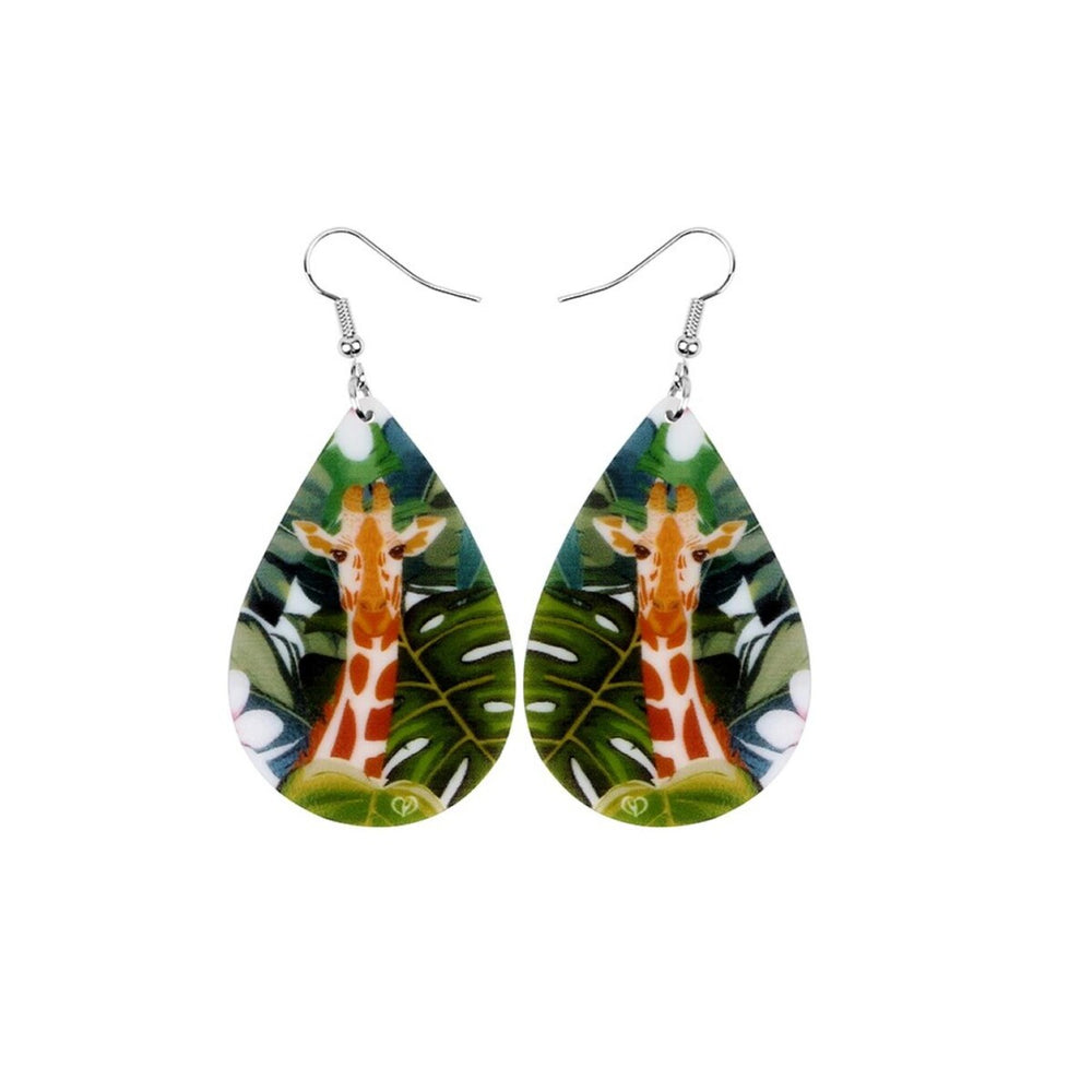 Patterned Oversized Teardrop Drop Earrings