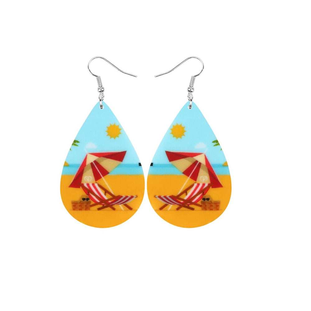 Patterned Oversized Teardrop Drop Earrings