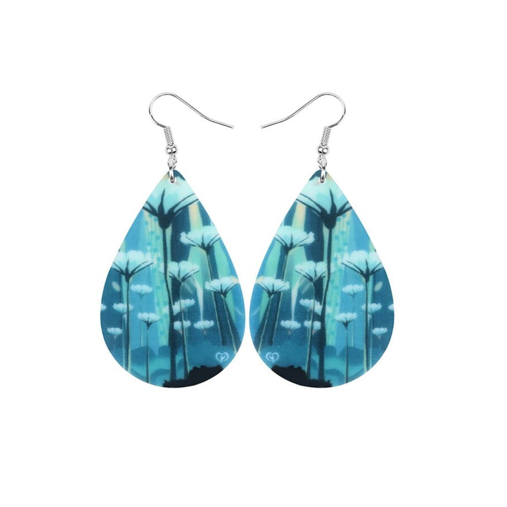 Patterned Oversized Teardrop Drop Earrings