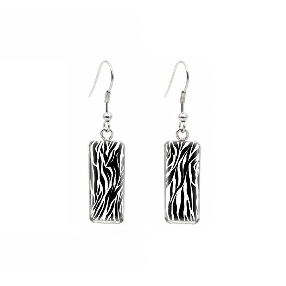 Patterned Rectangular Drop Earrings