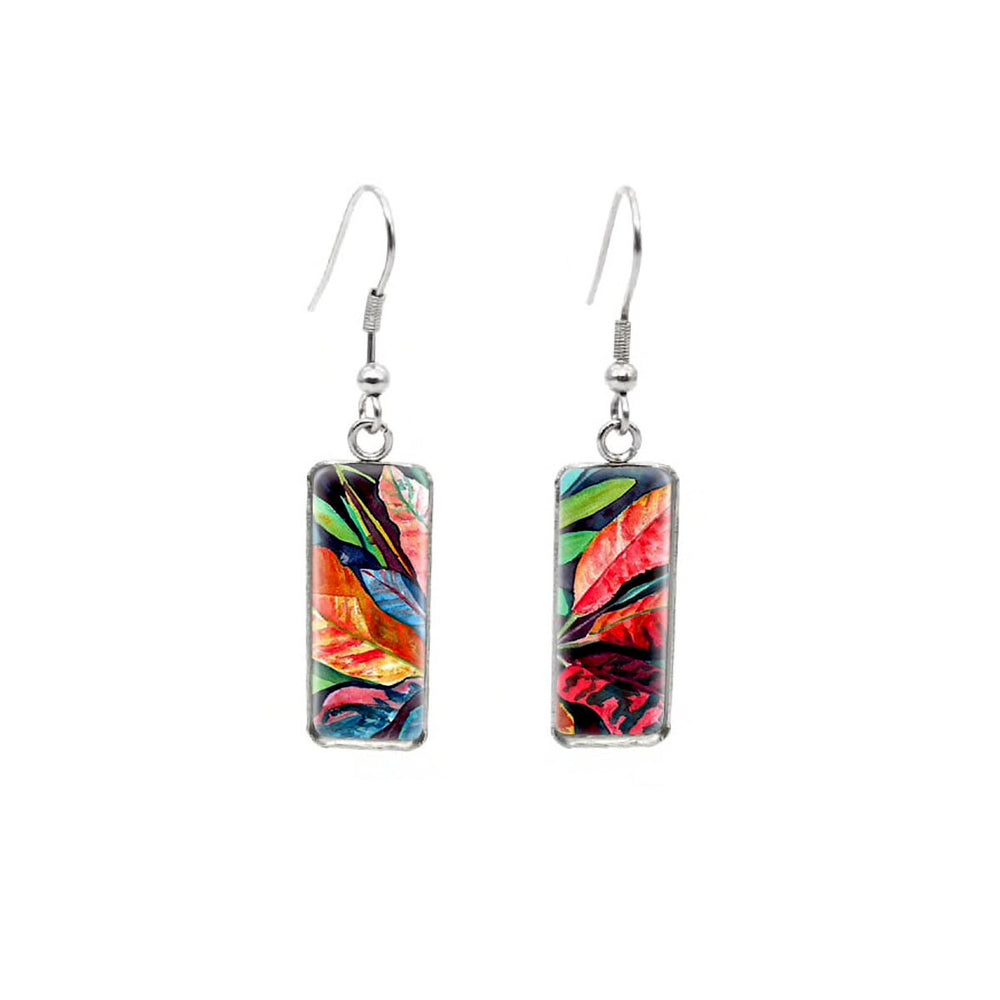 Patterned Rectangular Drop Earrings