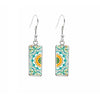 Patterned Rectangular Drop Earrings