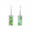 Patterned Rectangular Drop Earrings