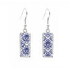 Patterned Rectangular Drop Earrings