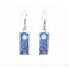 Patterned Rectangular Drop Earrings