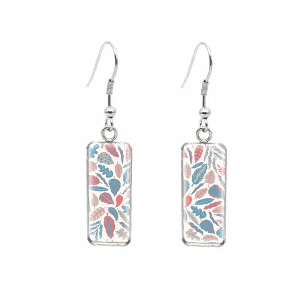 Patterned Rectangular Drop Earrings