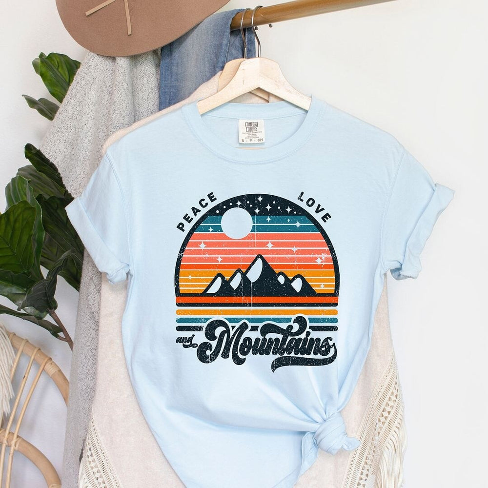 Peace Love and Mountains Garment Dyed Tee