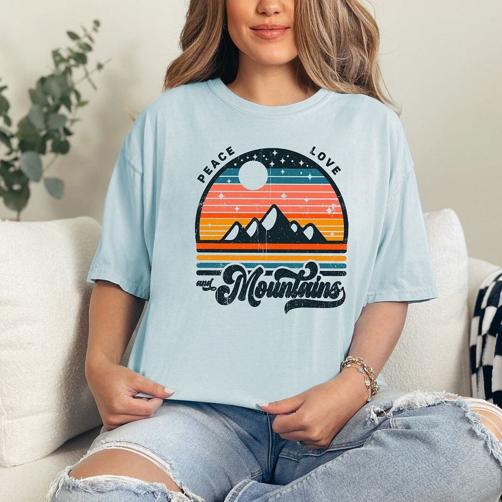 Peace Love and Mountains Garment Dyed Tee