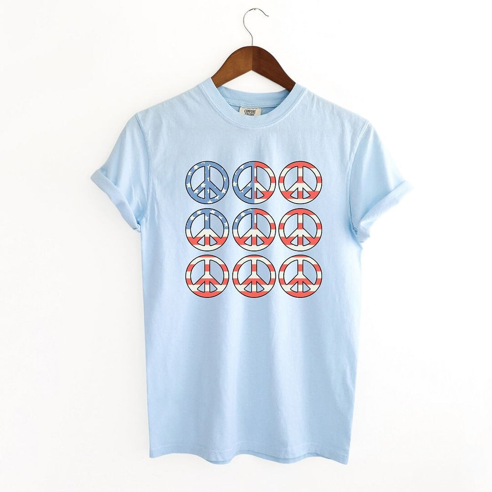 Peace Signs Flag Garment Dyed Tee