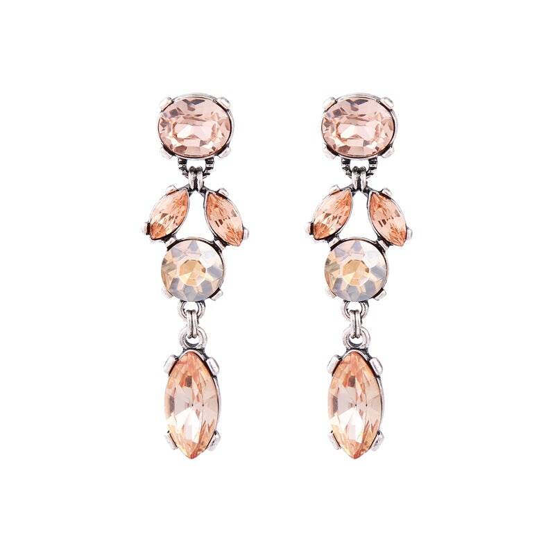 Peach Crystal Drop Earrings