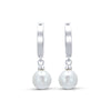 Pearl Silvertone Drop Earrings