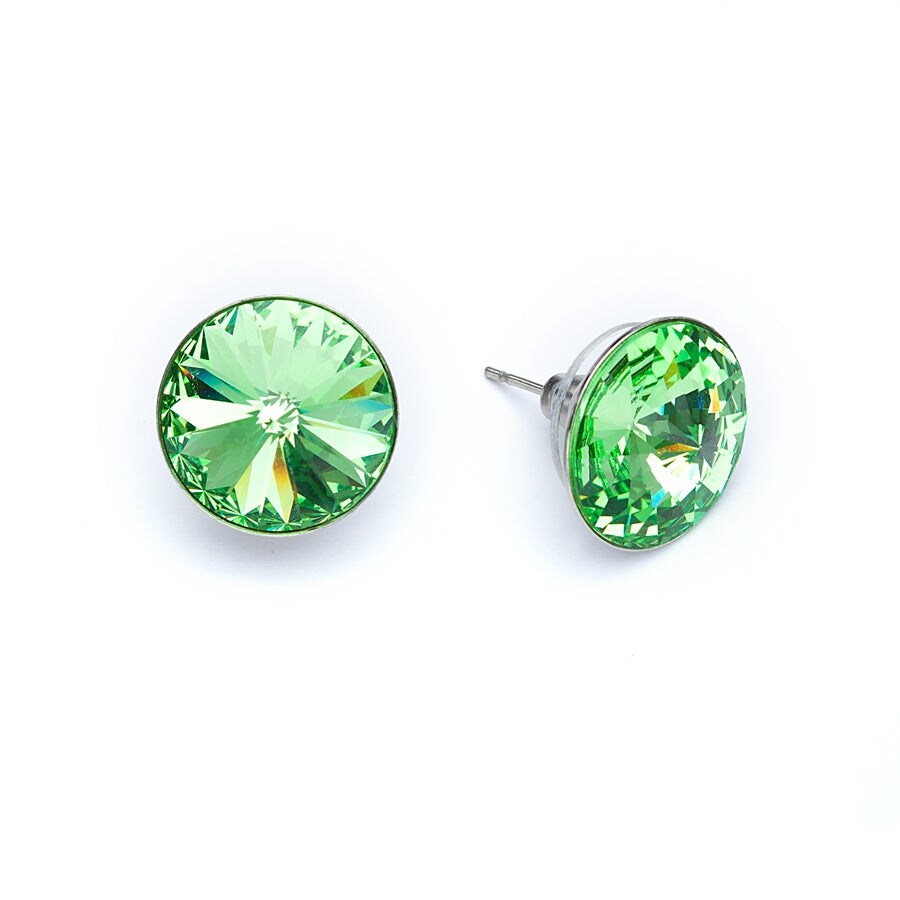 Peridot Swarovski Crystal Rivoli Stud Earrings