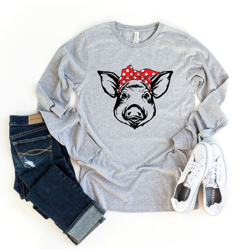 Pig and Bandana Long Sleeve Tee