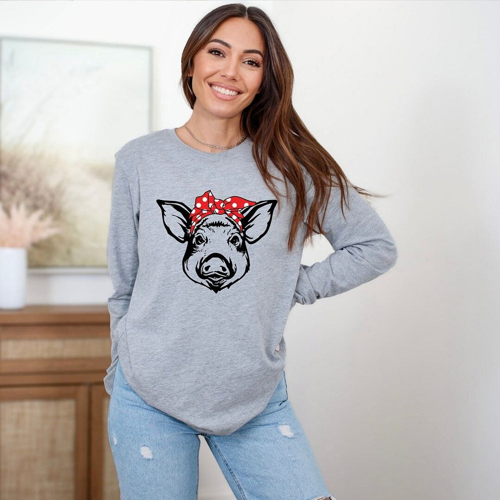 Pig and Bandana Long Sleeve Tee