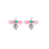 Pink Blue Bee Stud Earrings