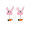 Pink Bunny Carrot Sterling Silver Ear Jackets