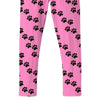 Pink Cat Face & Stripe Print Dress & Paws Print Leggings