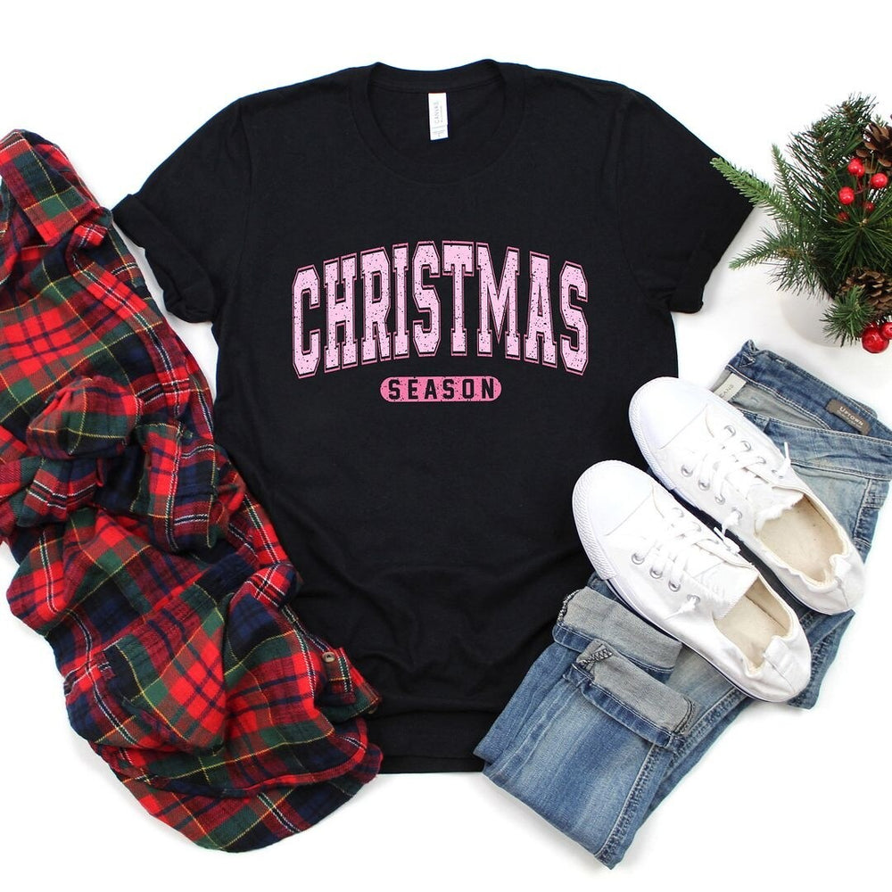 Pink Christmas Season Short Sleeve Crewnneck Tee