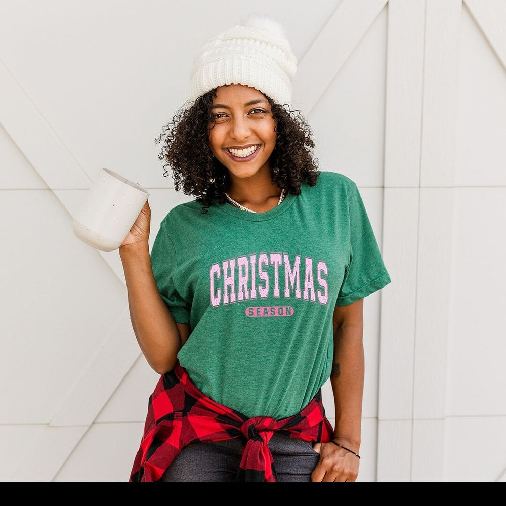 Pink Christmas Season Short Sleeve Crewnneck Tee