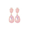 Pink Crystal Dual Teardrop Drop Earrings