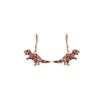 Pink Crystal & Goldtone Dinosaur Drop Earring