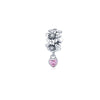 Pink Cubic Zirconia & Sterling Silver Floral Charm