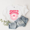 Pink Distressed Smiley Graphic Sweatshirt