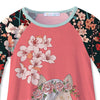 Pink Floral Horse Print Raglan Dress