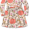 Pink Floral Pumpkin Print Skater Dress