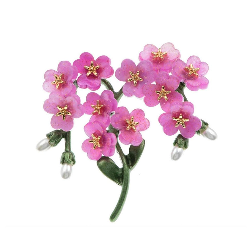 Pink Flower Clustered Brooch