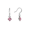 Pink Geometric Crystal Drop Earrings