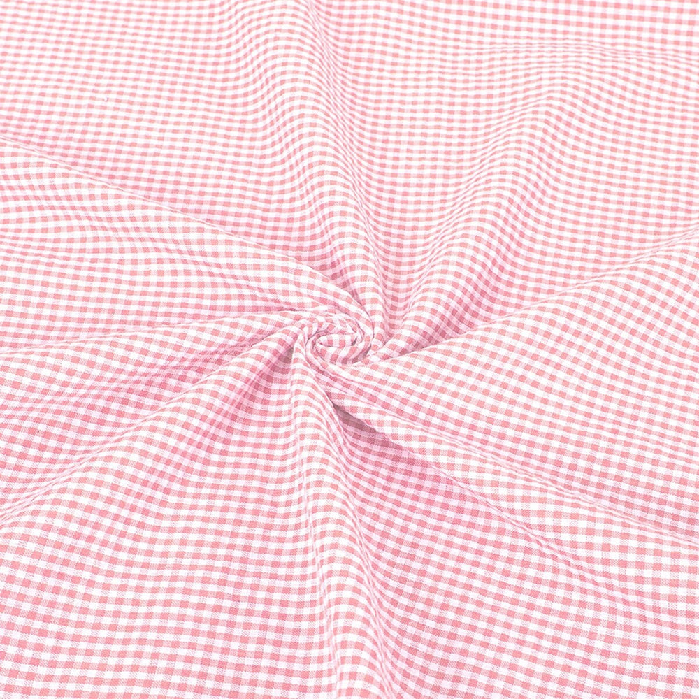 Pink Gingham Peter Pan Collar Sleeveless A-Line Dress