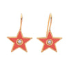 Pink Goldtone Star Threader Earrings