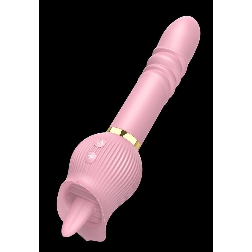 Pink Licking Thrusting Rose Wand