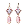 Pink Mix White Marbled Drop Earrings