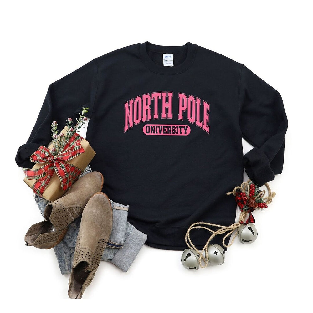 Pink North Pole University Graphic Sweatshirt