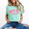 Pink North Pole University Short Sleeve Crewnneck Tee