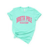 Pink North Pole University Short Sleeve Crewnneck Tee