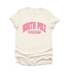 Pink North Pole University Short Sleeve Crewnneck Tee