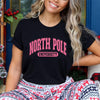 Pink North Pole University Short Sleeve Crewnneck Tee