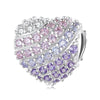 Pink Ombré Cubic Zirconia & Sterling Silver Heart Charm