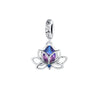 Pink Ombré Cubic Zirconia & Sterling Silver Lotus Charm