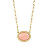 Pink Opal Gold over Sterling Silver Solitaire Pendant Necklace