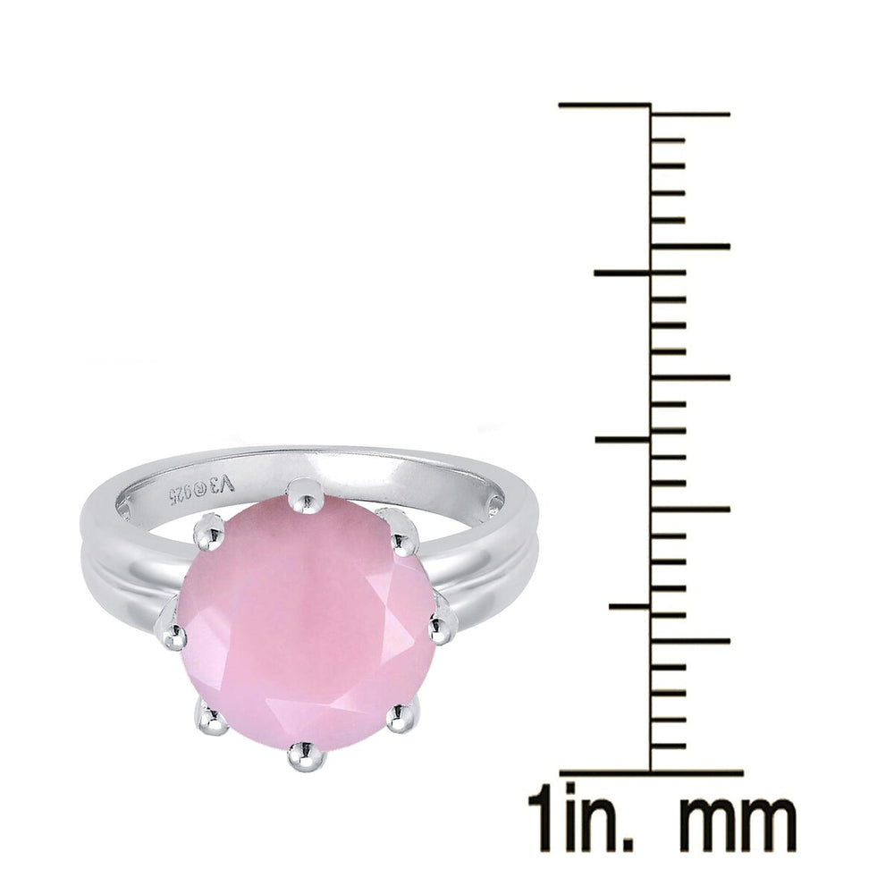 Pink Opal Sterling Silver Solitaire Ring