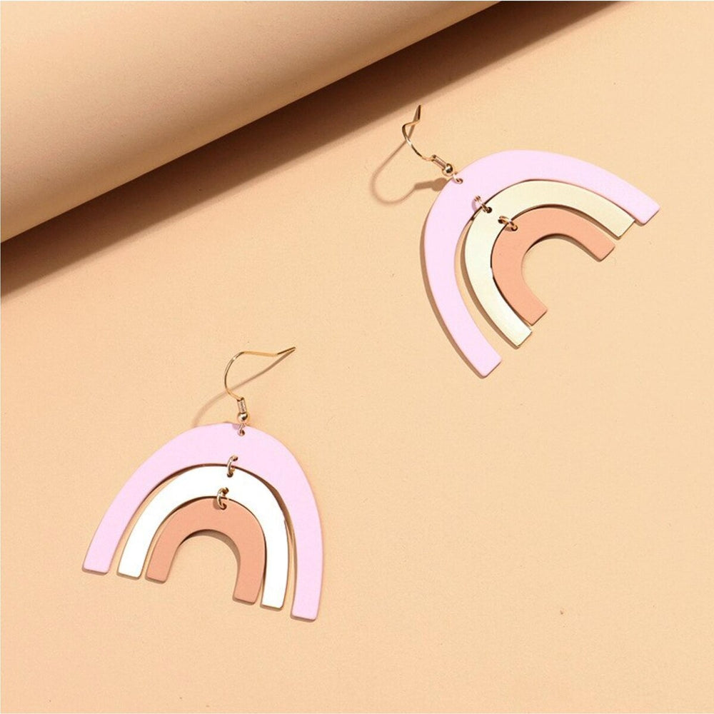 Pink Rainbow Drop Earrings