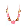 Pink Topaz Crystal Necklace - White