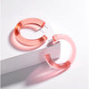 Pink Transparent Hoop Earrings