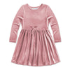 Pink Velvet Bow-Accent A-Line Dress